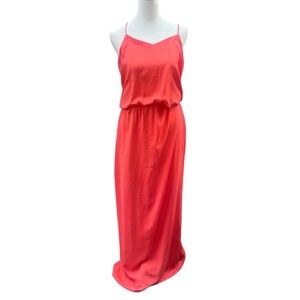 Tibi Coral Spaghetti‎ Strap Halterneck Maxi Dress Size 6